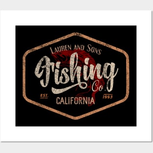 Fishing Company Company distressed retro logo badge Posters and Art